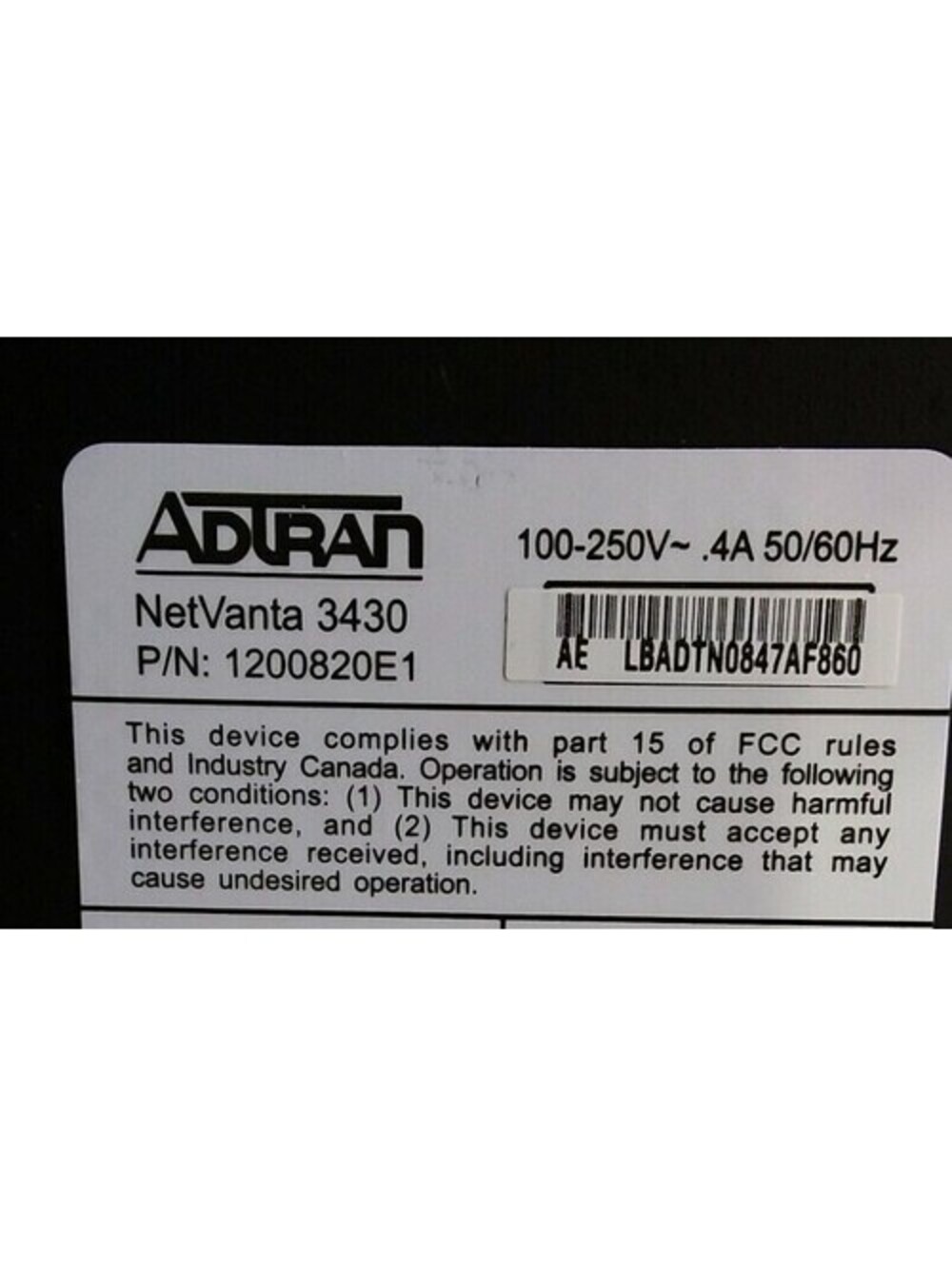 ADTRAN NetVanta 3430 Enterprise Router VPN Firewall Tested - Picture 10 of 10